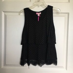 NWT Candies Black top with lace